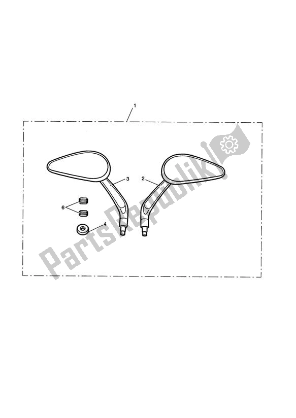 Tutte le parti per il Kit, Teardrop Style Mirrors, Drilled del Triumph Bonneville EFI VIN: > 380776 865 2007 - 2010