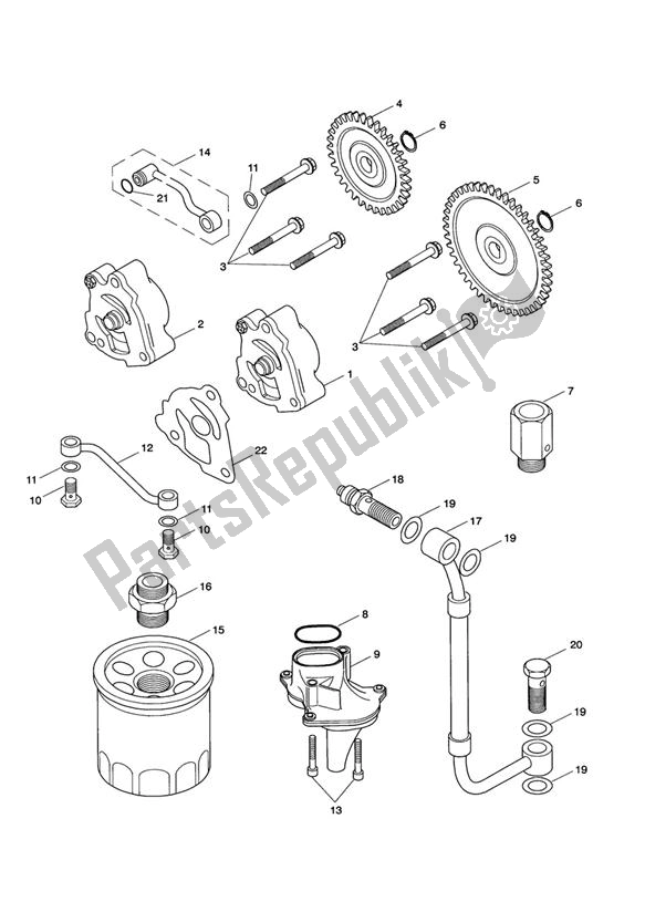 All parts for the Lubrication System of the Triumph Bonneville EFI VIN: > 380776 865 2007 - 2010