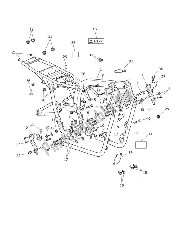 Tutte le parti per il Telaio Principale E Accessori del Triumph Bonneville EFI VIN: > 380776 865 2007 - 2010