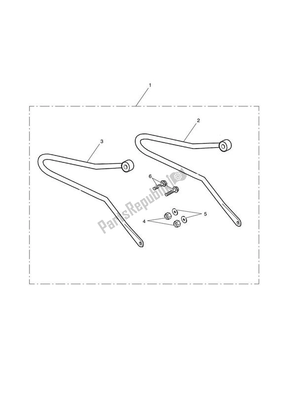 All parts for the Pannier Rail Kit of the Triumph Bonneville EFI VIN: > 380776 865 2007 - 2010