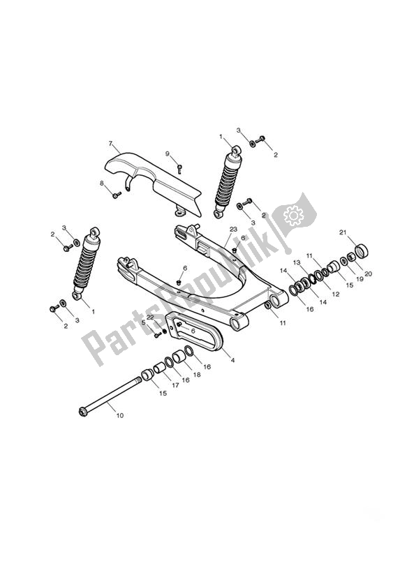 Todas as partes de Suspensão Traseira do Triumph Bonneville EFI VIN: > 380776 865 2007 - 2010