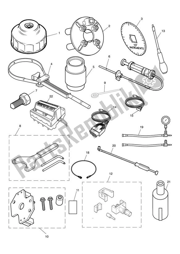 All parts for the Service Tools of the Triumph Bonneville EFI VIN: > 380776 865 2007 - 2010