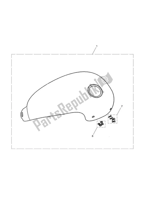 Tutte le parti per il Tank Cover Kit, Std Colours del Triumph Bonneville EFI VIN: > 380776 865 2007 - 2010