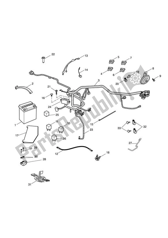 Tutte le parti per il Materiale Elettrico del Triumph Bonneville VIN: > 380777/ SE 865 2007 - 2010