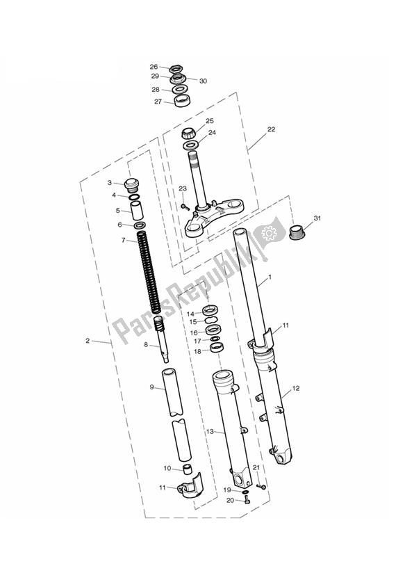 Todas las partes para Front Forks & Lower Yoke de Triumph Bonneville VIN: > 380777/ SE 865 2007 - 2010