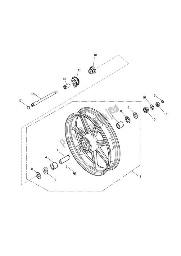 Todas las partes para Rueda Delantera de Triumph Bonneville VIN: > 380777/ SE 865 2007 - 2010