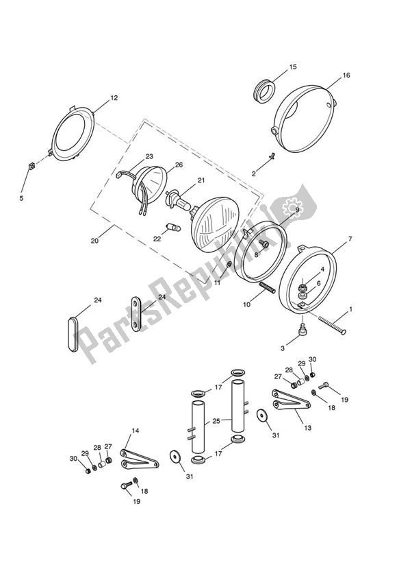 Todas las partes para Headlight Assembly - Bonneville Special Edition (my13) de Triumph Bonneville VIN: > 380777/ SE 865 2007 - 2010