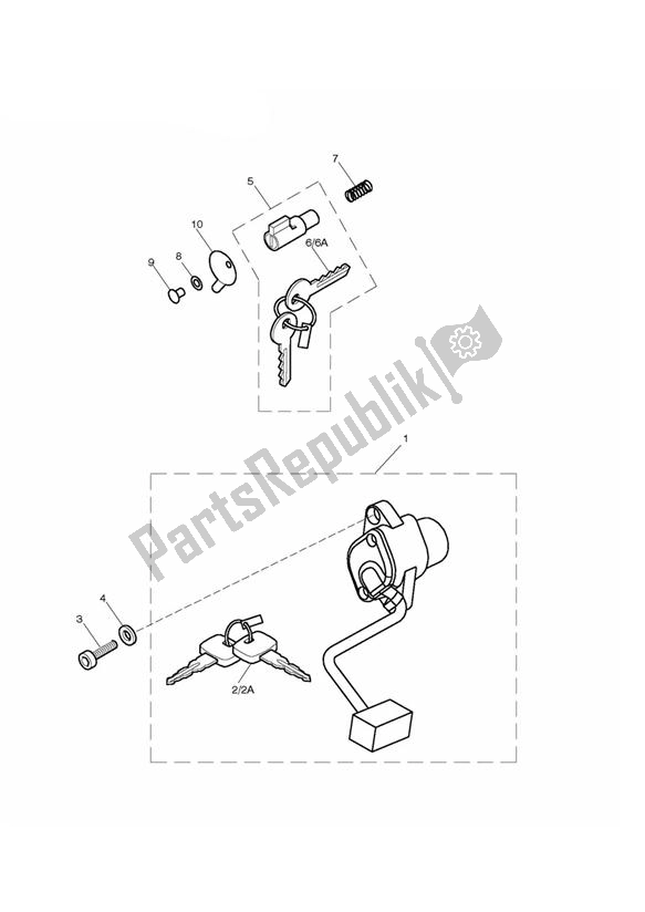 Todas las partes para Ignition Switch & Steering Lock de Triumph Bonneville VIN: > 380777/ SE 865 2007 - 2010