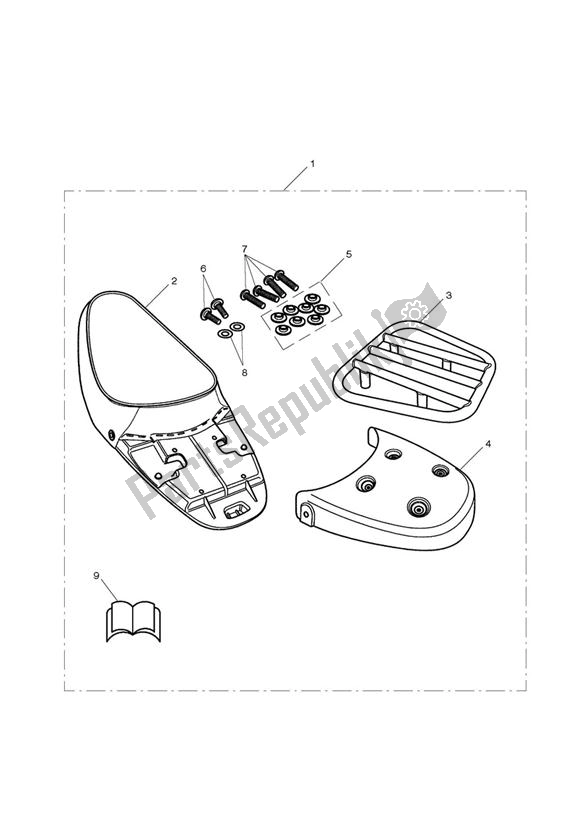 Todas las partes para Single Seat & Rack Kit, White Piping de Triumph Bonneville VIN: > 380777/ SE 865 2007 - 2010