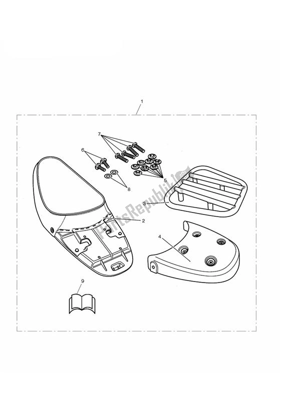 Todas las partes para Single Seat And Rack Kit de Triumph Bonneville VIN: > 380777/ SE 865 2007 - 2010