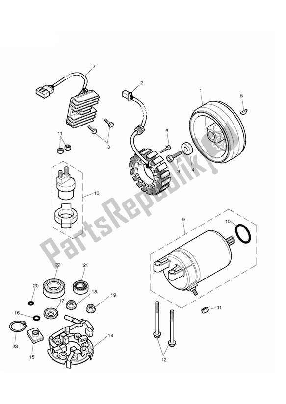 Tutte le parti per il Avviamento E Alternatore del Triumph Bonneville VIN: > 380777/ SE 865 2007 - 2010