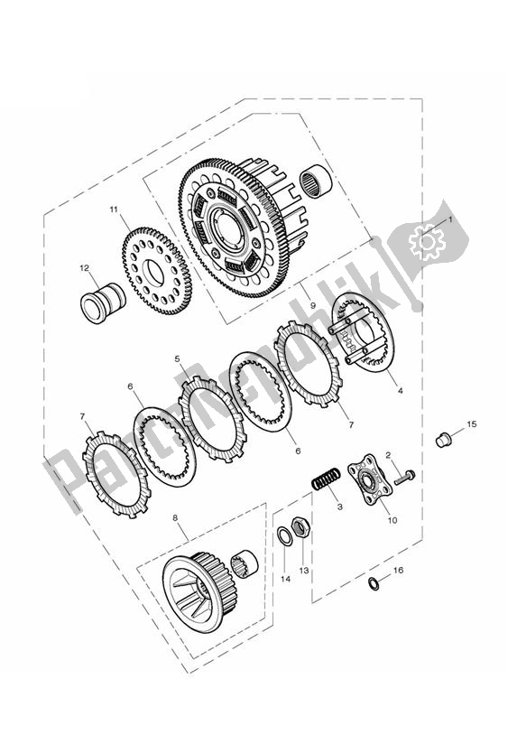 All parts for the Clutch of the Triumph Bonneville VIN: > 380777 & SE 865 2007 - 2010