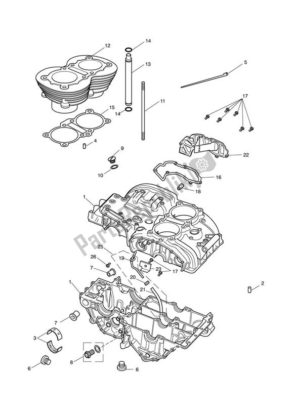 All parts for the Crankcase & Fittings of the Triumph Bonneville VIN: > 380777 & SE 865 2007 - 2010