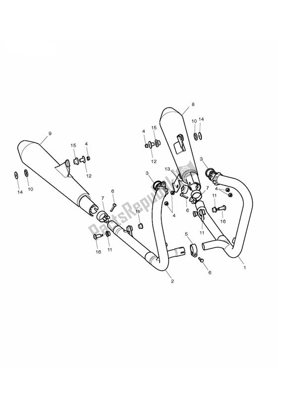 Todas las partes para Sistema De Escape de Triumph Bonneville VIN: > 380777 & SE 865 2007 - 2010