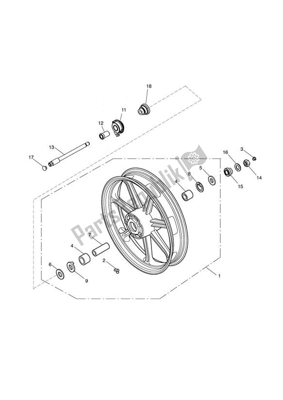 Todas las partes para Rueda Delantera de Triumph Bonneville VIN: > 380777 & SE 865 2007 - 2010