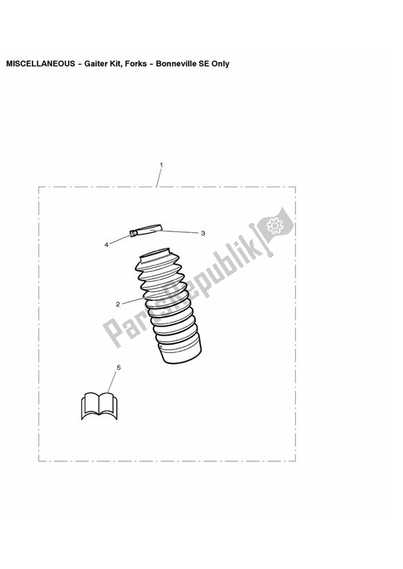 Tutte le parti per il Gaiter Kit, Forks - Bonneville Se Only del Triumph Bonneville VIN: > 380777 & SE 865 2007 - 2010