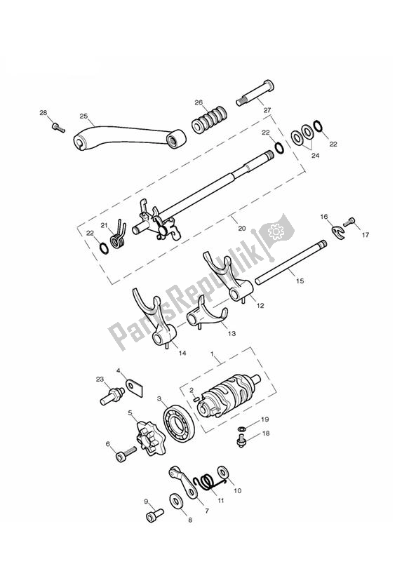 Toutes les pièces pour le Gear Selectors & Pedal du Triumph Bonneville VIN: > 380777 & SE 865 2007 - 2010
