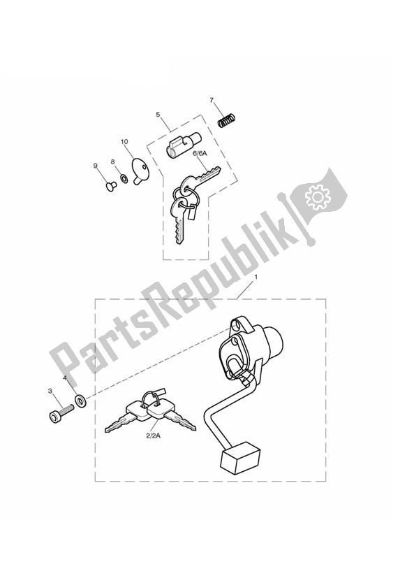 Todas las partes para Ignition Switch & Steering Lock de Triumph Bonneville VIN: > 380777 & SE 865 2007 - 2010