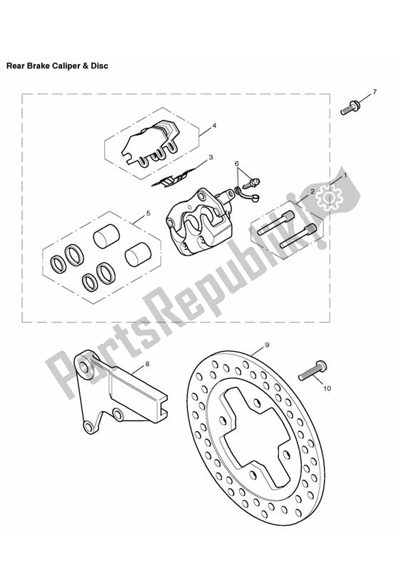 All parts for the Rear Brake Caliper & Disc of the Triumph Bonneville VIN: > 380777 & SE 865 2007 - 2010