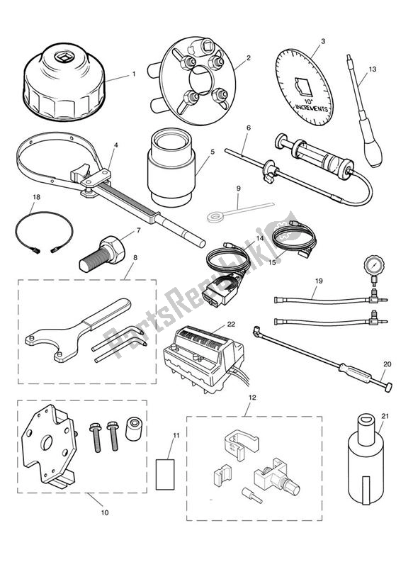 Todas las partes para Herramientas De Servicio de Triumph Bonneville VIN: > 380777 & SE 865 2007 - 2010