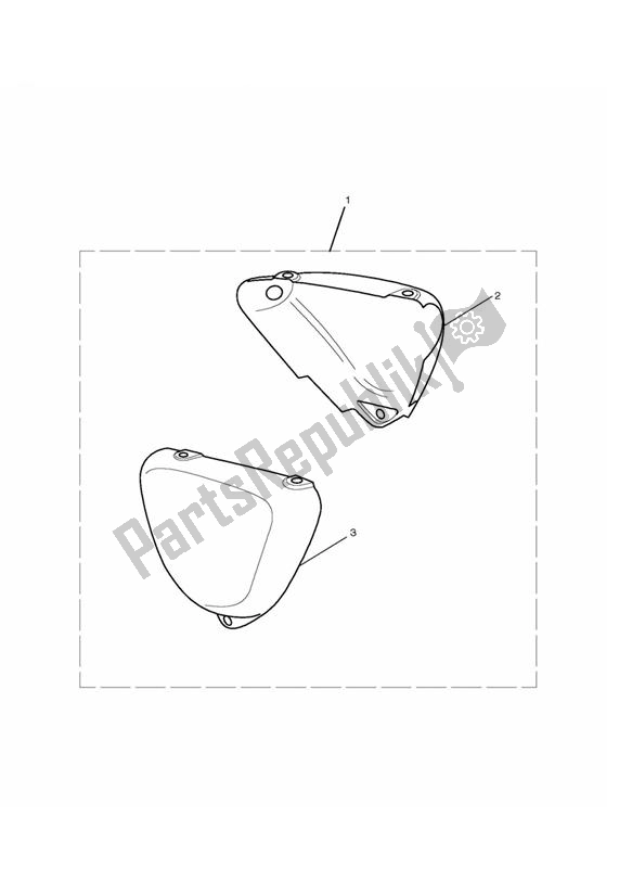 All parts for the Side Panel Kit, Colour of the Triumph Bonneville VIN: > 380777 & SE 865 2007 - 2010