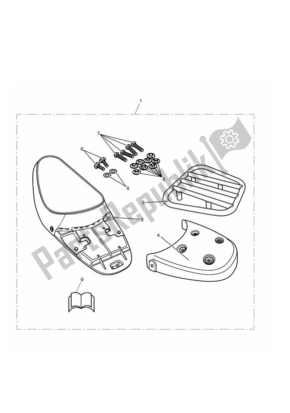 All parts for the Single Seat & Rack Kit of the Triumph Bonneville VIN: > 380777 & SE 865 2007 - 2010