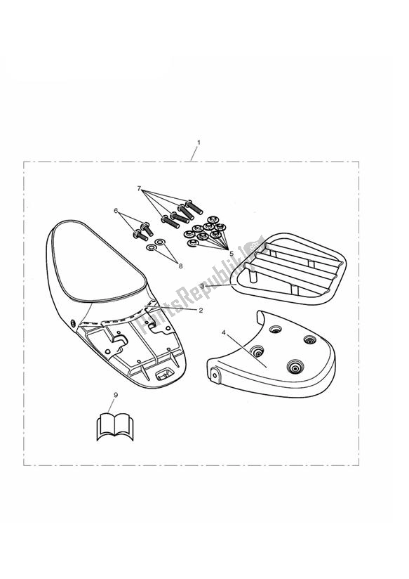 All parts for the Single Seat And Rack Kit of the Triumph Bonneville VIN: > 380777 & SE 865 2007 - 2010