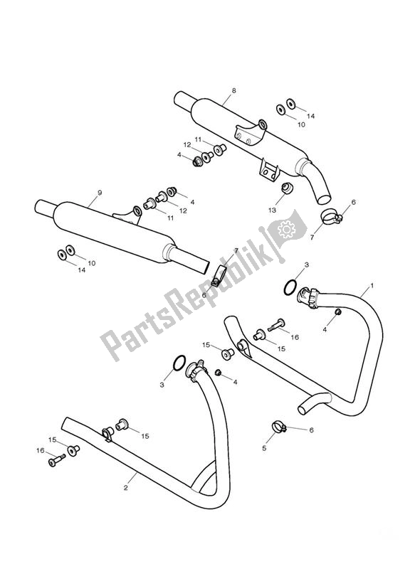 Todas las partes para Sistema De Escape de Triumph Bonneville T 100 EFI 865 2007 - 2010