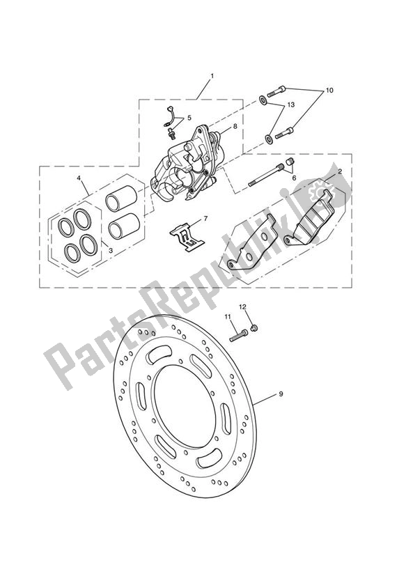 All parts for the Front Brake Caliper & Discs of the Triumph Bonneville T 100 EFI 865 2007 - 2010