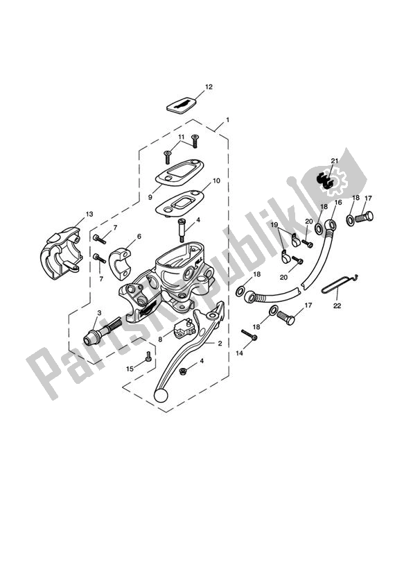 Wszystkie części do G?ówny Cylinder Hamulca Przedniego I Przewody Triumph Bonneville T 100 EFI 865 2007 - 2010