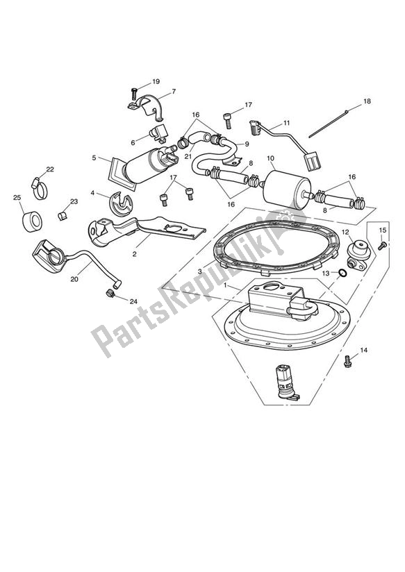 Todas las partes para Fuel Pump & Fittings de Triumph Bonneville T 100 EFI 865 2007 - 2010