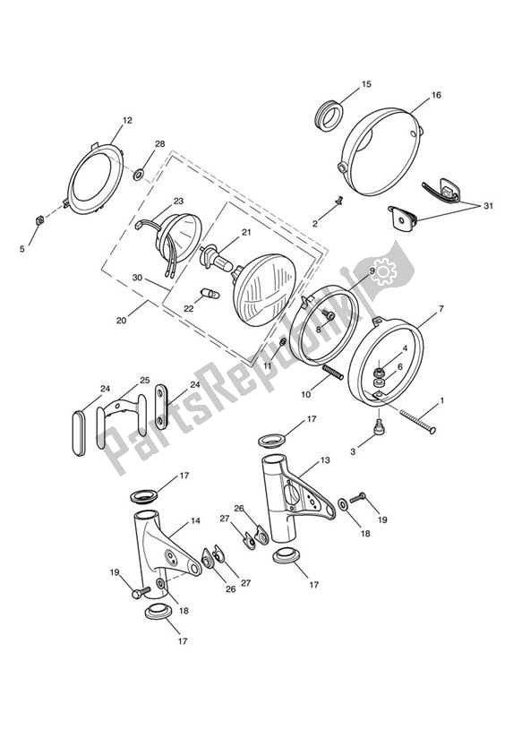 Todas las partes para Montaje De Faros de Triumph Bonneville T 100 EFI 865 2007 - 2010