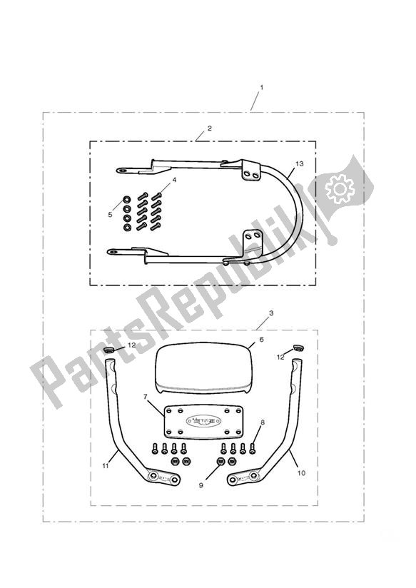 Todas las partes para Passenger Backrest Low Kit de Triumph Bonneville T 100 EFI 865 2007 - 2010