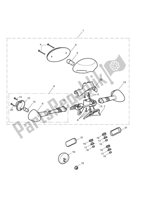 Todas las partes para Rear Light & Rear Indicators de Triumph Bonneville T 100 EFI 865 2007 - 2010