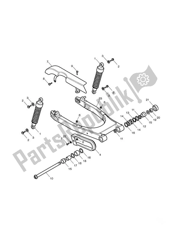 All parts for the Rear Suspension of the Triumph Bonneville T 100 EFI 865 2007 - 2010