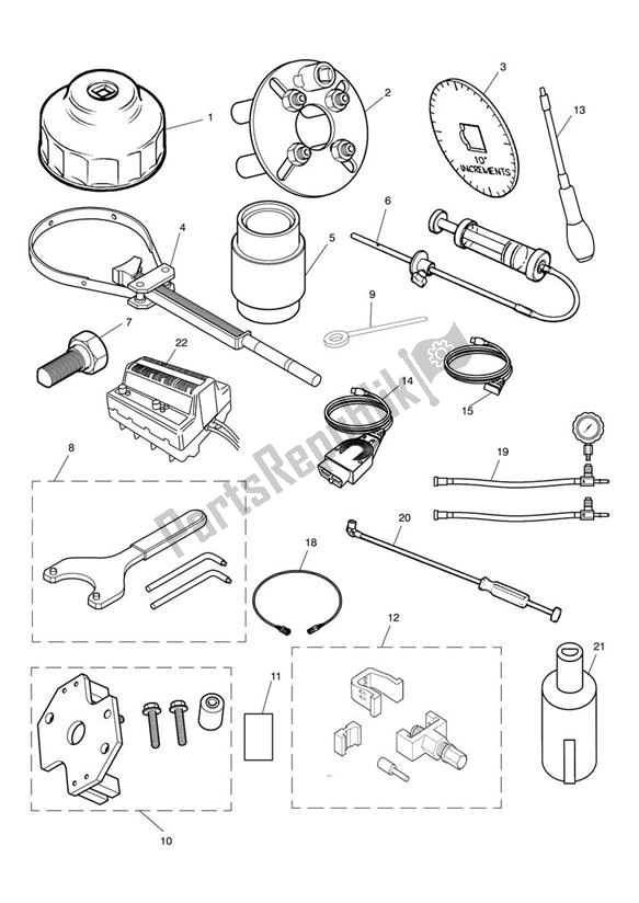 Todas las partes para Herramientas De Servicio de Triumph Bonneville T 100 EFI 865 2007 - 2010