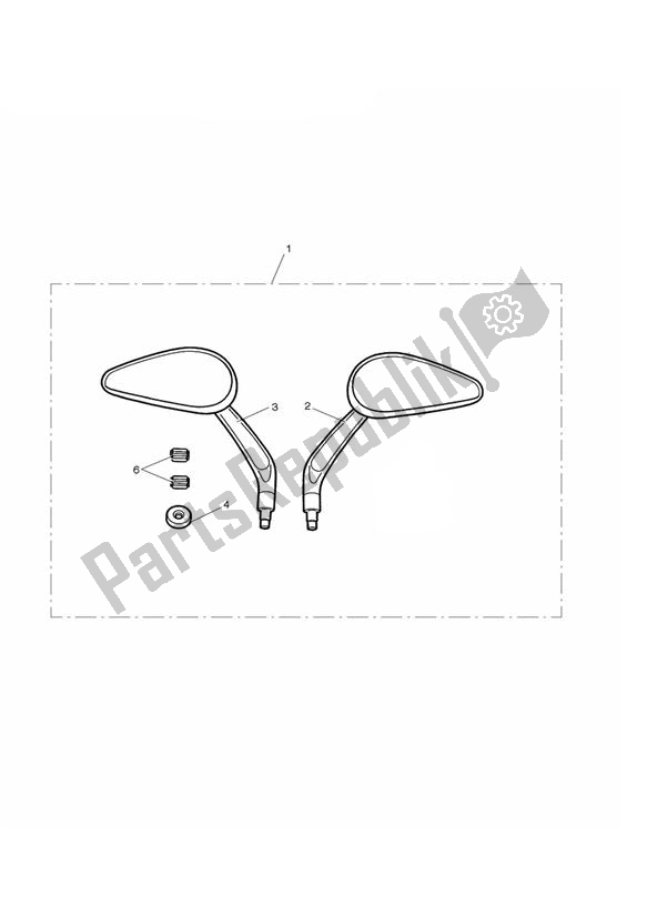 Todas las partes para Teardrop Style Mirrors, Kit de Triumph Bonneville T 100 EFI 865 2007 - 2010