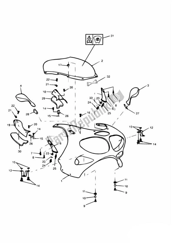 Todas las partes para Bodywork Cockpit de Triumph Daytona 595 / 955I 1997 - 2001