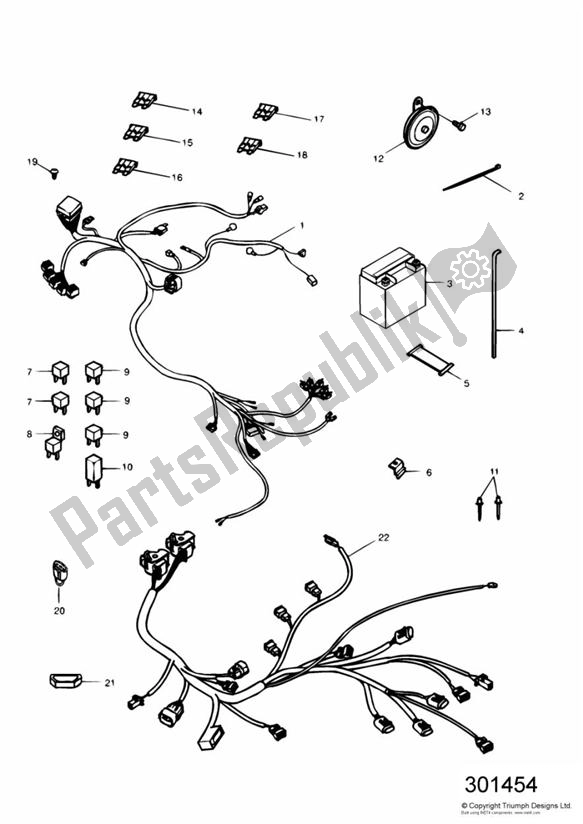 Toutes les pièces pour le équipement électrique du Triumph Daytona 595 / 955I 1997 - 2001