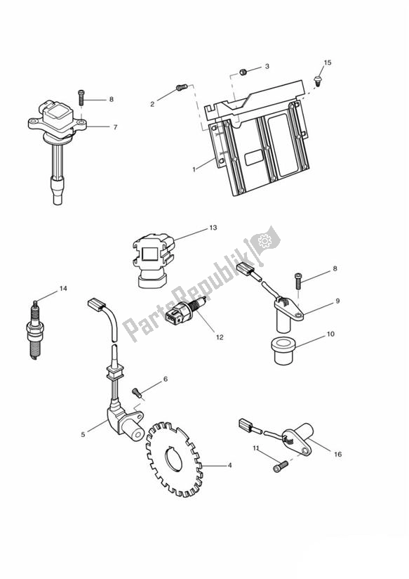 All parts for the Engine Management System > 89736 of the Triumph Daytona 595 / 955I 1997 - 2001