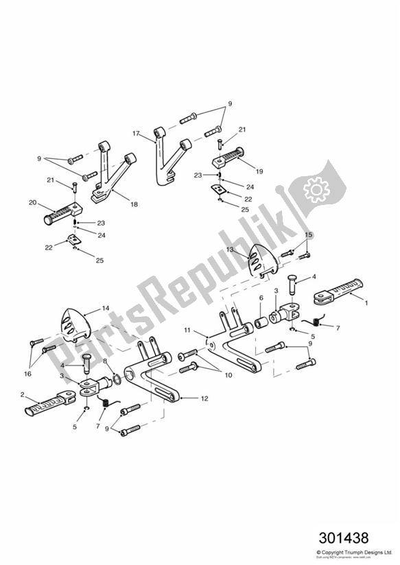 Todas las partes para Reposapiés Y Montajes de Triumph Daytona 595 / 955I 1997 - 2001