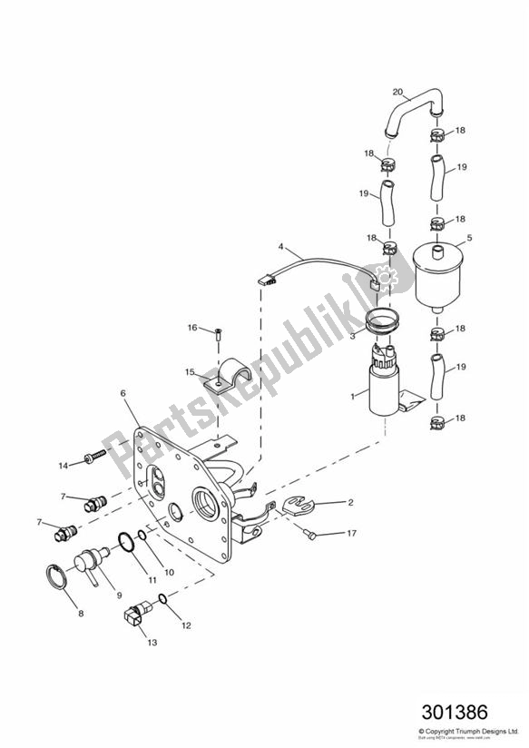 Todas las partes para Fuel Pump And Filter 72717 > de Triumph Daytona 595 / 955I 1997 - 2001