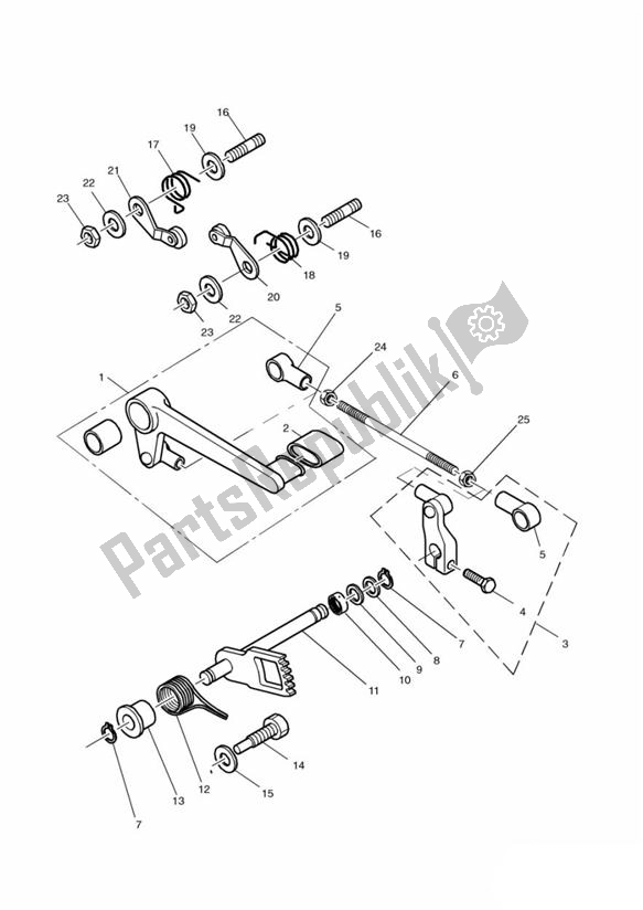 Tutte le parti per il Gear Change Mechanism > 87316 del Triumph Daytona 595 / 955I 1997 - 2001