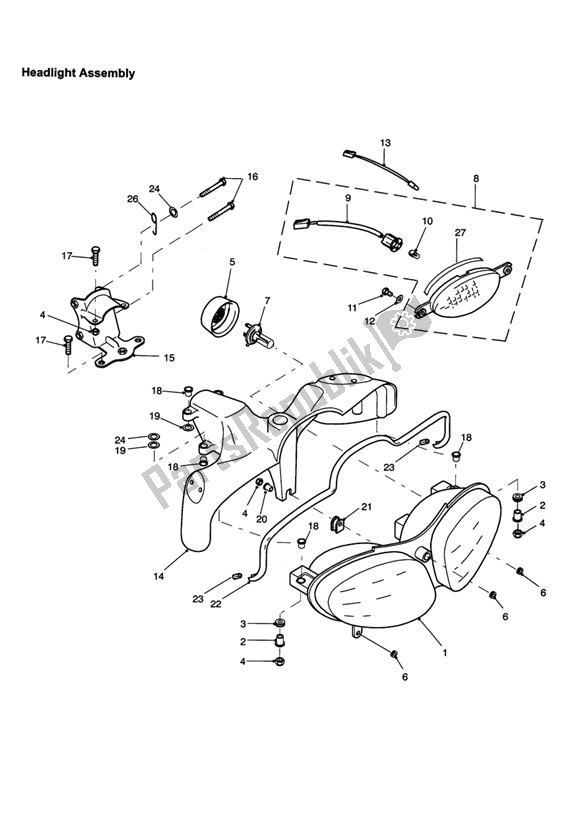 Todas las partes para Headlight/mountings de Triumph Daytona 595 / 955I 1997 - 2001