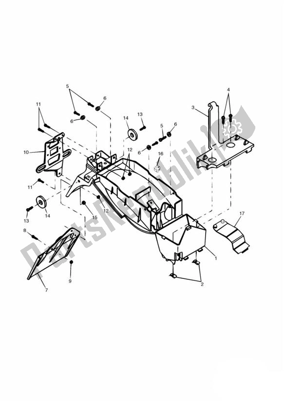 Todas las partes para Guardabarros Trasero Y Caja De Batería de Triumph Daytona 595 / 955I 1997 - 2001