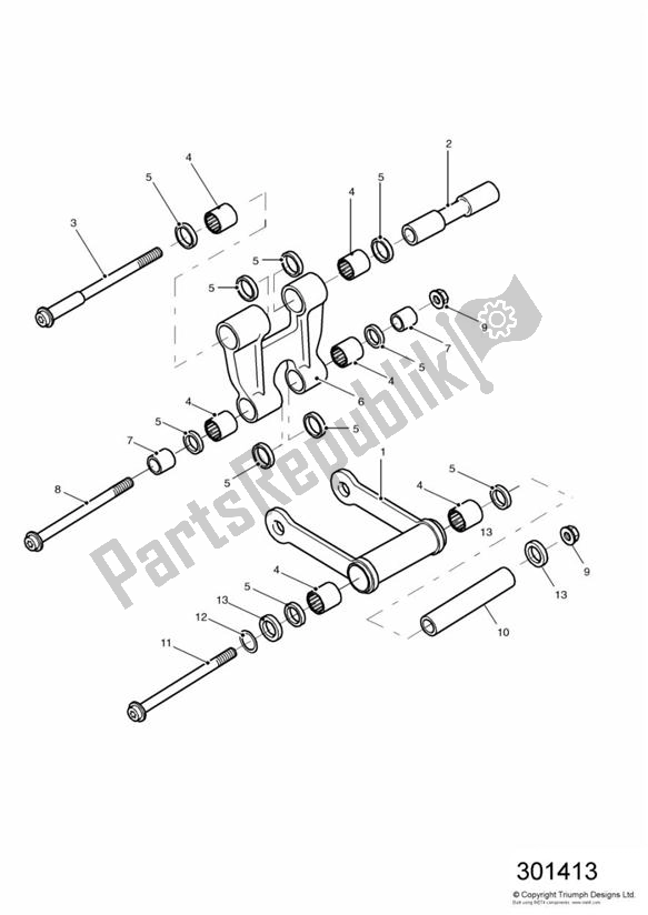 Todas las partes para Varillaje De Suspensión Trasera de Triumph Daytona 595 / 955I 1997 - 2001