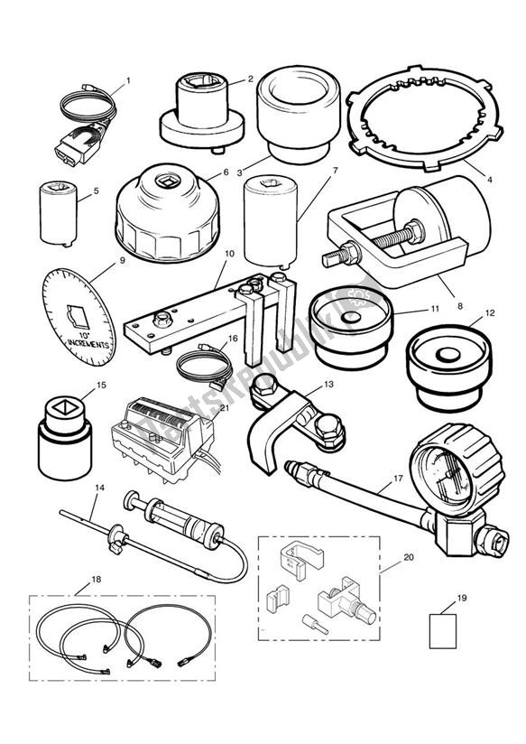 Todas las partes para Herramientas De Servicio de Triumph Daytona 595 / 955I 1997 - 2001