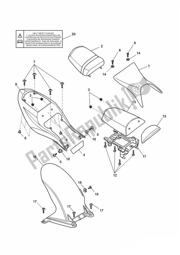 Todas las partes para Bodywork - Rear Side Panels And Seat de Triumph Daytona 600 & 650 2004 - 2008
