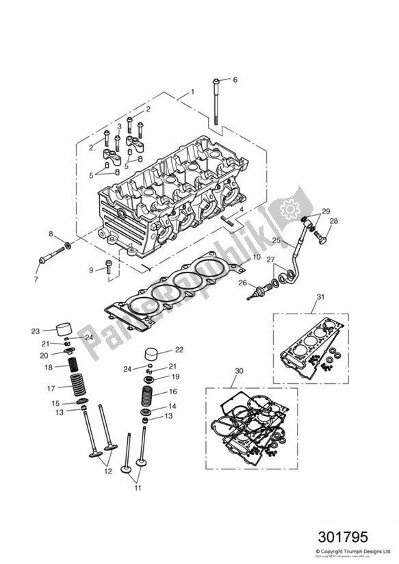 Todas las partes para Culata Y Válvulas de Triumph Daytona 600 & 650 2004 - 2008