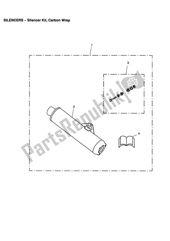 All parts for the Silencer Kit, Stainless Steel of the Triumph Daytona 600 & 650 2004 - 2008